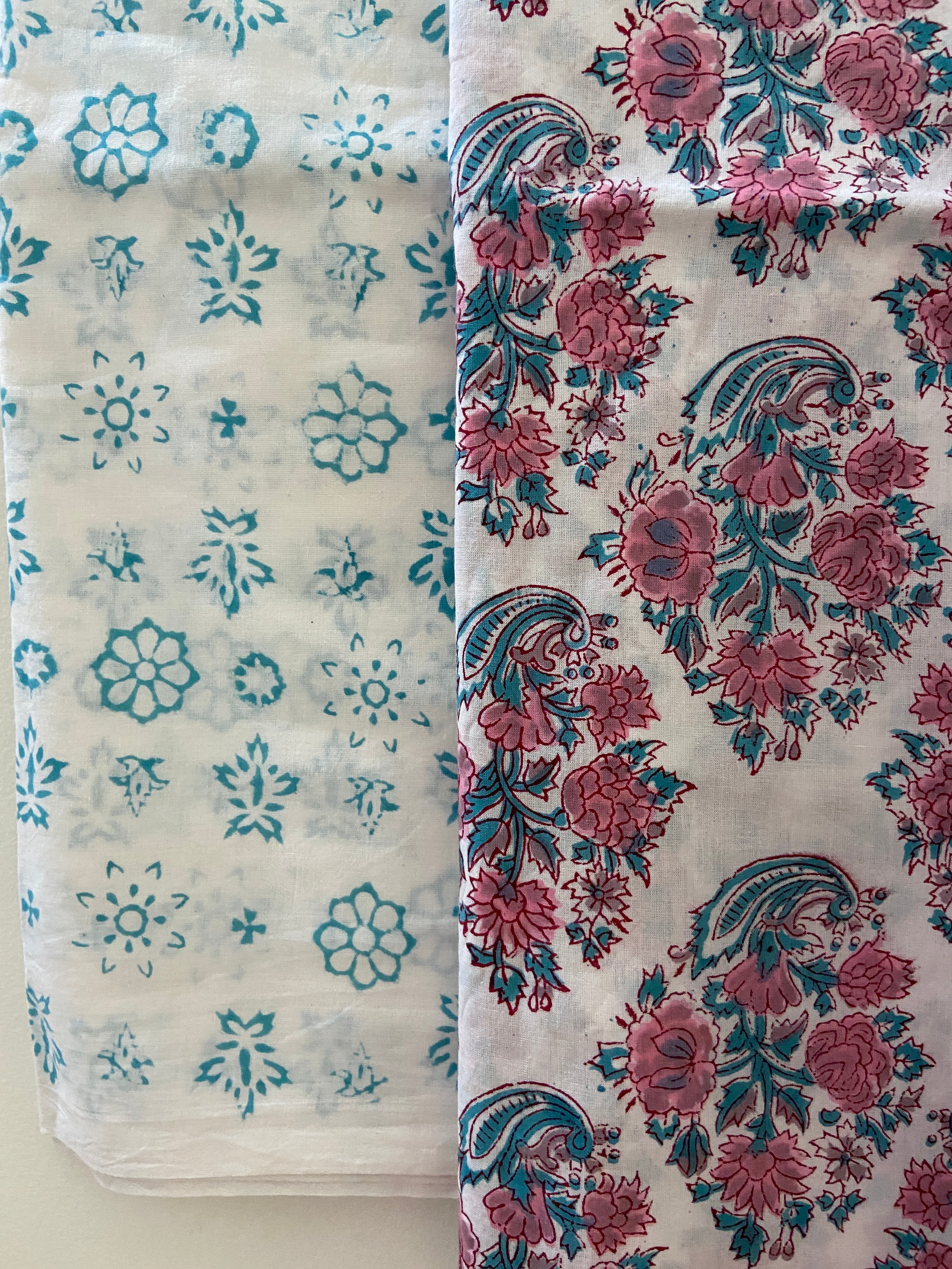 Unstitched Cotton Suit piece with Chiffon dupatta 3 piece set - Charming Chiffon