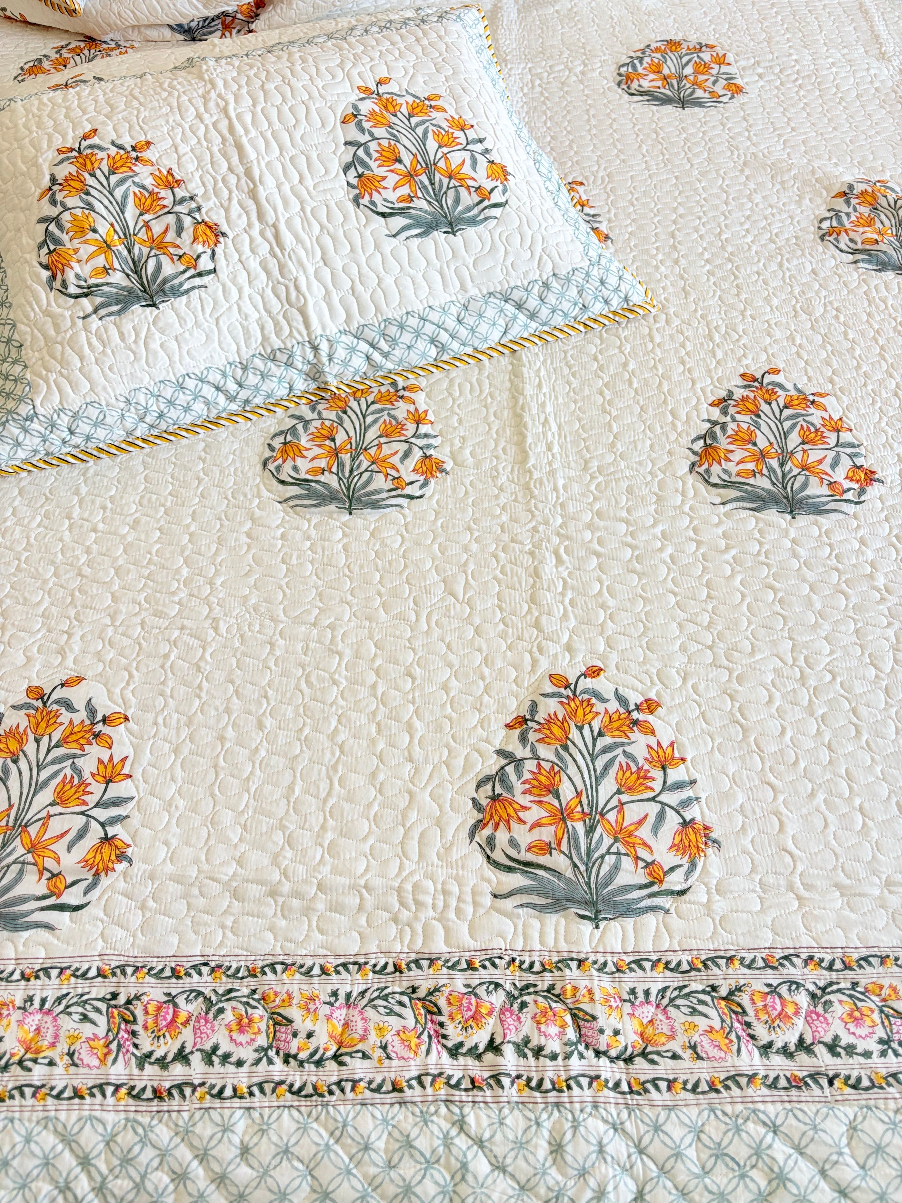 Bed Covers - Yellow Bouquet