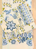 Blue Pointed flower design Screen print bedsheet