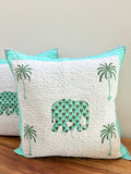 24*24 Cushion Cover Green Elephant