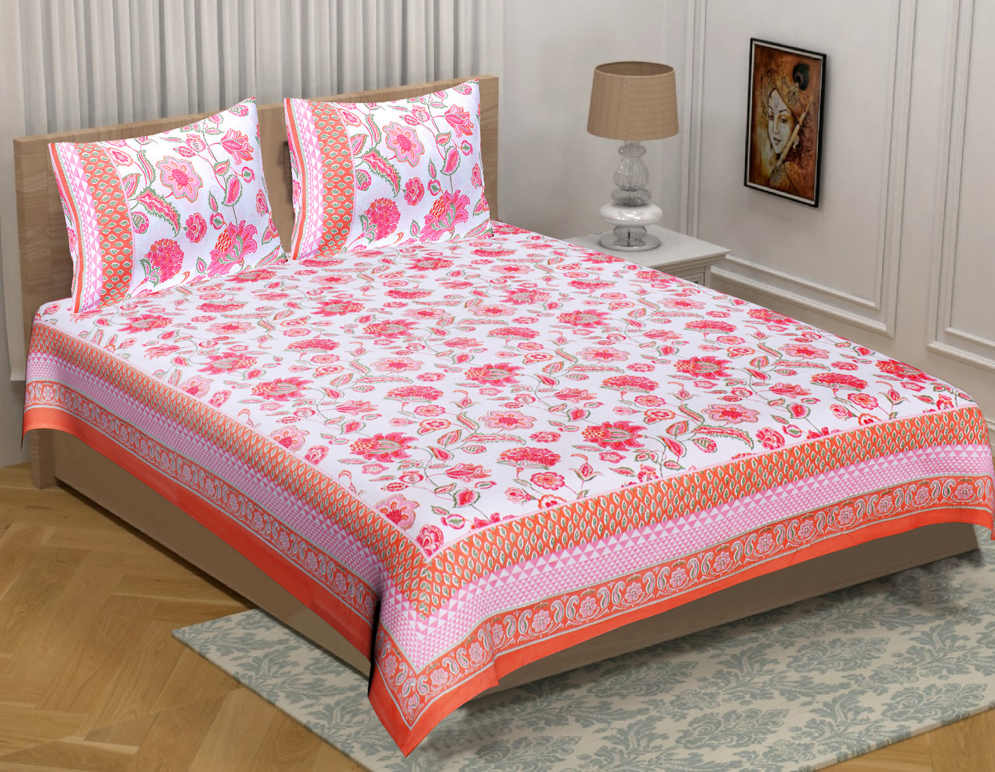 Bed Sheet - Splash of Pink