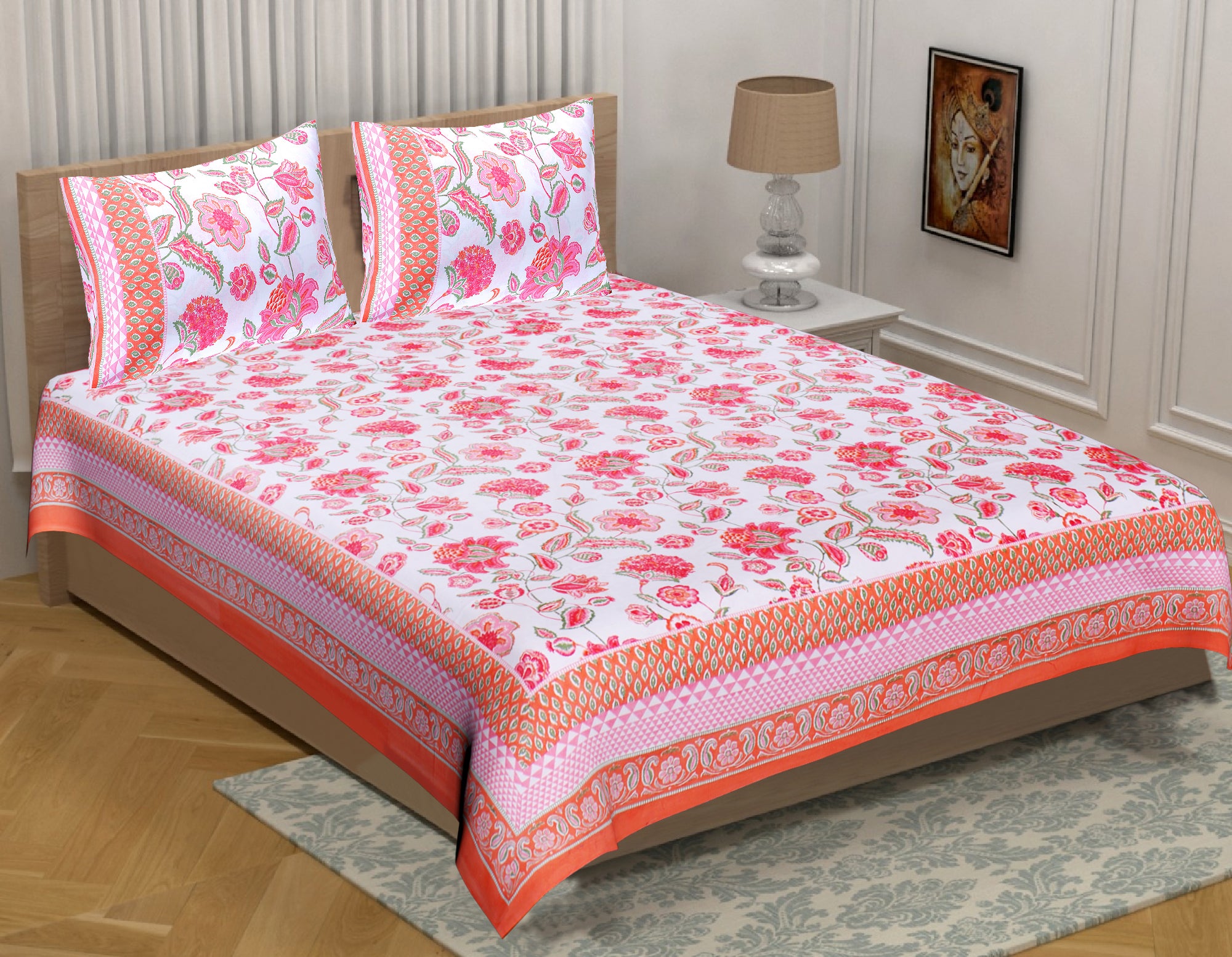 Bed Sheet - Splash of Pink