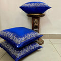 Cushion Covers - Zardosi Border Blue